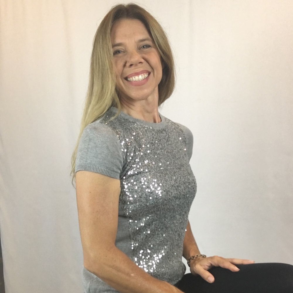 Vince Camuto Silver Sequins Top
